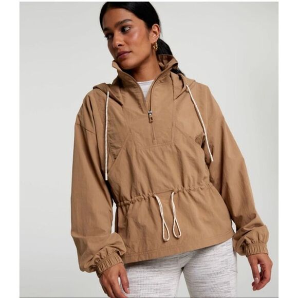 Calia Tan Windbreaker Cinch Waist Jacket Size XS New - Picture 1 of 4